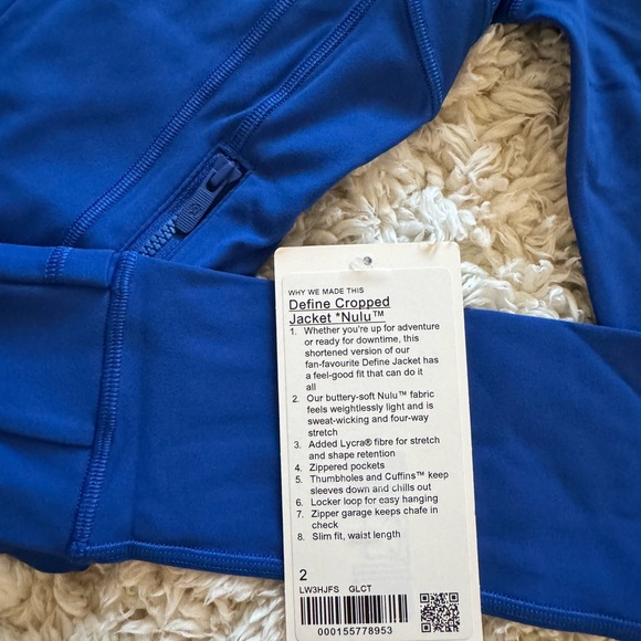 Galactic Cobalt Define Cropped Jacket Nulu Lululemon - Picture 5 of 12